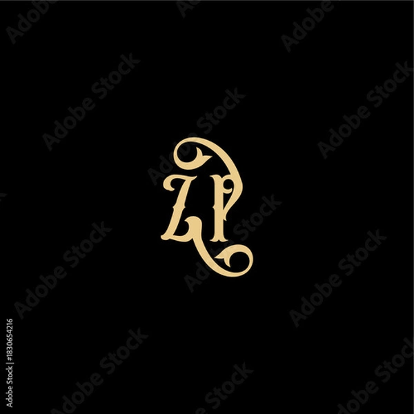 Obraz ZP letter initial royal concept Barock style design monogram modern logo