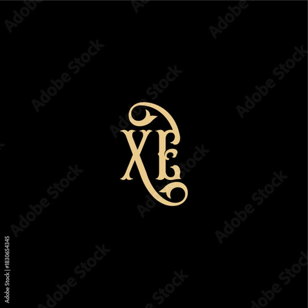 Obraz XE letter initial royal concept Barock style design monogram modern logo