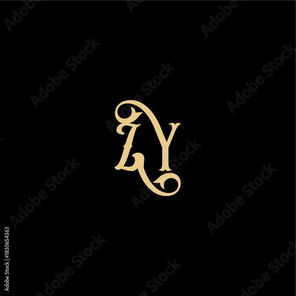 Obraz ZY letter initial royal concept Barock style design monogram modern logo