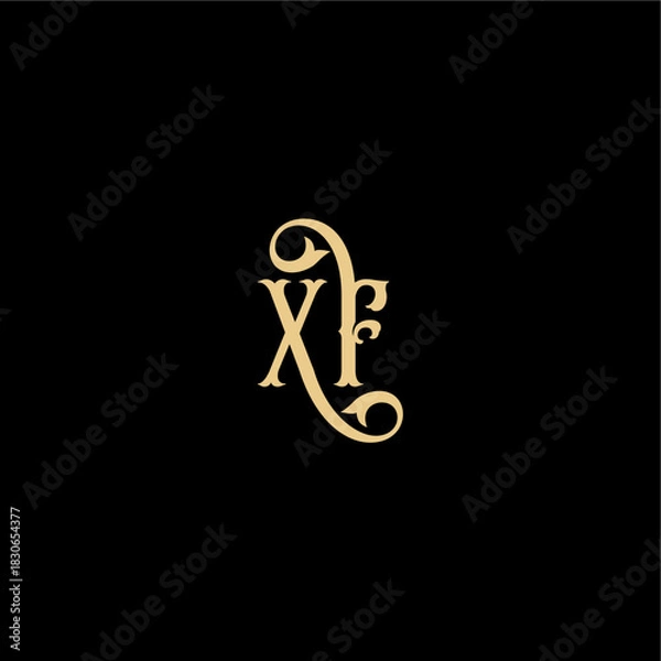 Obraz XF letter initial royal concept Barock style design monogram modern logo