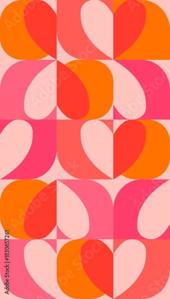 Obraz Vertical abstract banner featuring heart-shaped elements. Textiles, wrapping designs, love-themed graphics, advertisements, and romantic or Valentine's decor are all great for digital and print use.