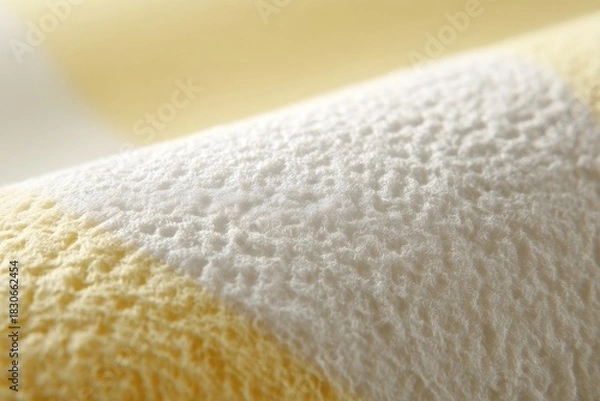 Fototapeta Close Up View Of Yellow Fabric With White Stripes