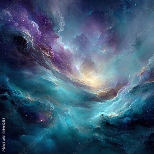 Fototapeta Abstract Colorful Nebula Space Artwork