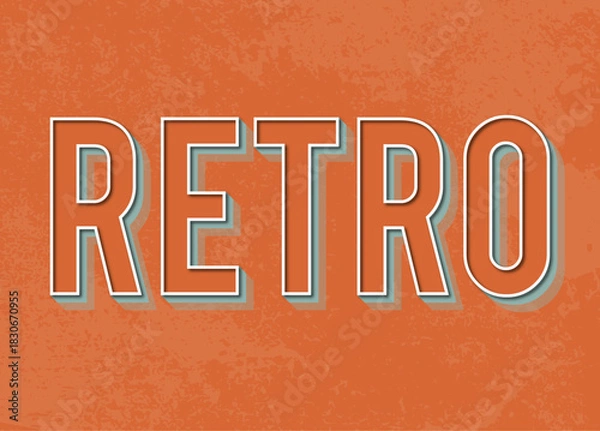 Fototapeta Bold retro text on paper texture background.