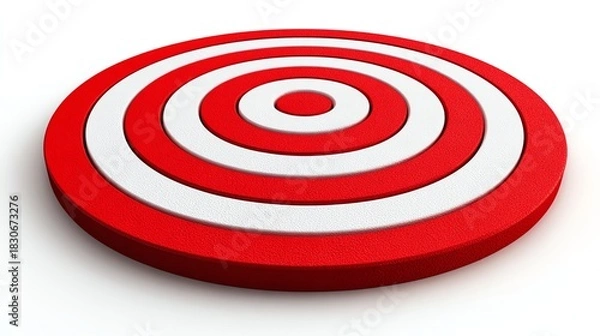 Fototapeta A vibrant red and white target design showcasing concentric circles.