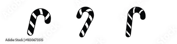 Fototapeta candy cane silhouette classic candy cane shape for sweet holiday artwork this simple design shows the shape in a clean and easy style for holiday artwork and seasonal use with a soft look