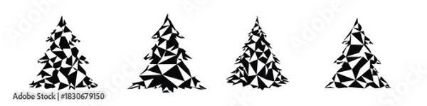 Fototapeta christmas tree silhouette 3 evergreen tree shape made for winter holiday theme this simple design shows the shape in a clean and easy style for holiday artwork and seasonal use with a soft look