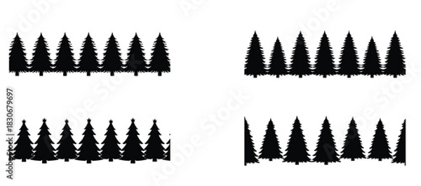 Fototapeta christmas tree silhouette 4 evergreen tree shape made for winter holiday theme this simple design shows the shape in a clean and easy style for holiday artwork and seasonal use with a soft look