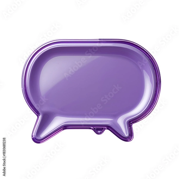 Fototapeta Glossy Lavender 3D Speech Bubble Design