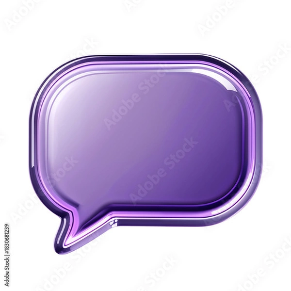 Fototapeta Glossy Lavender 3D Speech Bubble Design