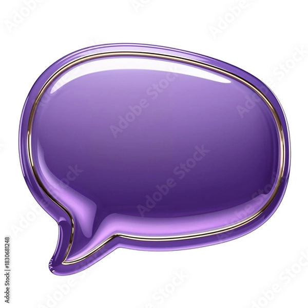 Fototapeta Glossy Lavender 3D Speech Bubble Design