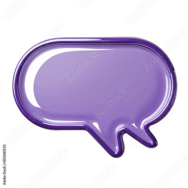 Fototapeta Glossy Lavender 3D Speech Bubble Design
