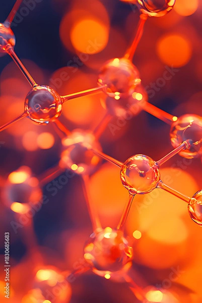 Obraz A close-up of the molecular structure featuring