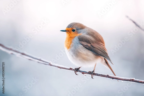 Fototapeta A serene bird perched on a branch, showcasing its vibrant colors.