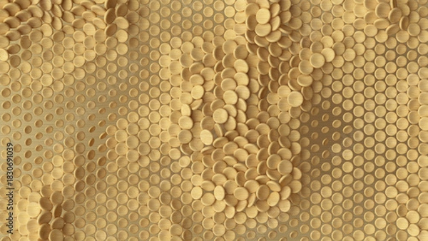 Obraz Dynamic geometric wooden pattern 3D render