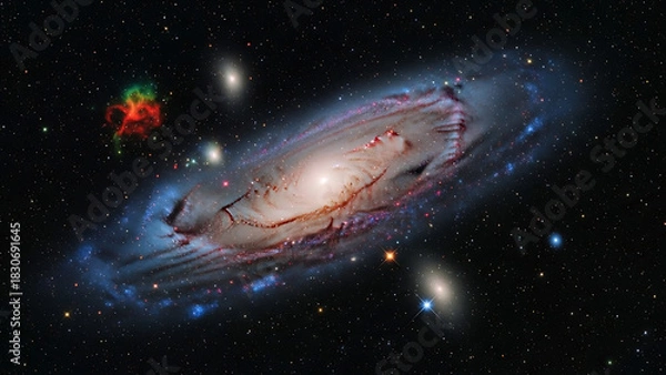 Obraz Vast Spiral Galaxy Illuminating the Cosmic Expanse with Celestial Wonders