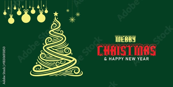 Fototapeta merry christmas 2026 q holiday design element this simple design shows the shape in a clean and easy style for holiday artwork and seasonal use with a soft look