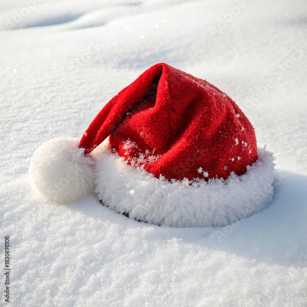 Obraz santa claus hat on snow