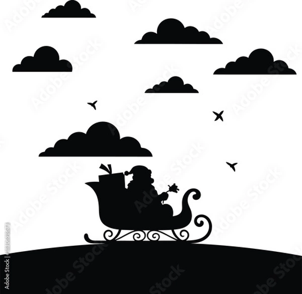 Fototapeta vector illustration of a christmas