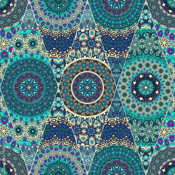 Obraz Seamless pattern. Vintage decorative elements. Hand drawn background. Islam, Arabic, Indian, ottoman motifs. Perfect for printing on fabric or paper.