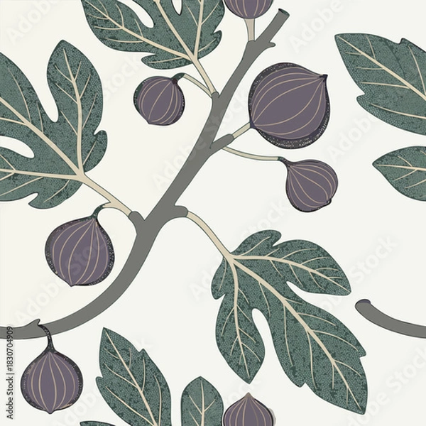 Obraz Mixed flower leaf and fruits pattern