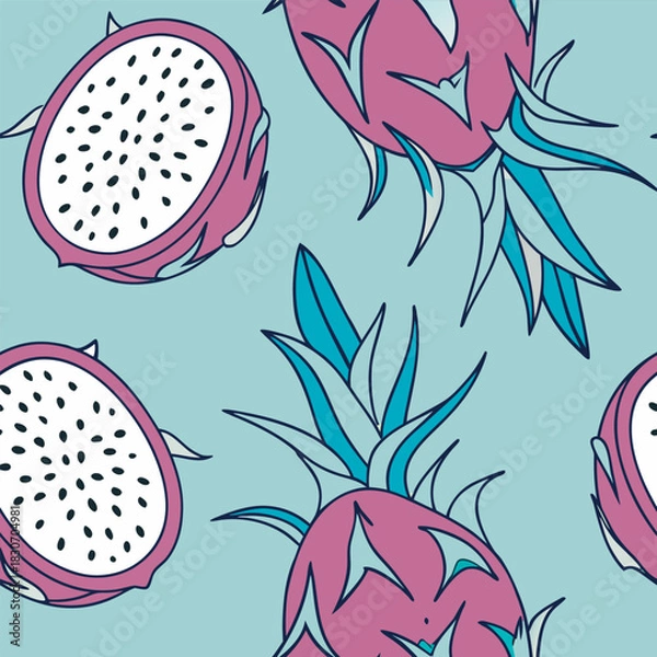 Obraz Mixed flower leaf and fruits pattern