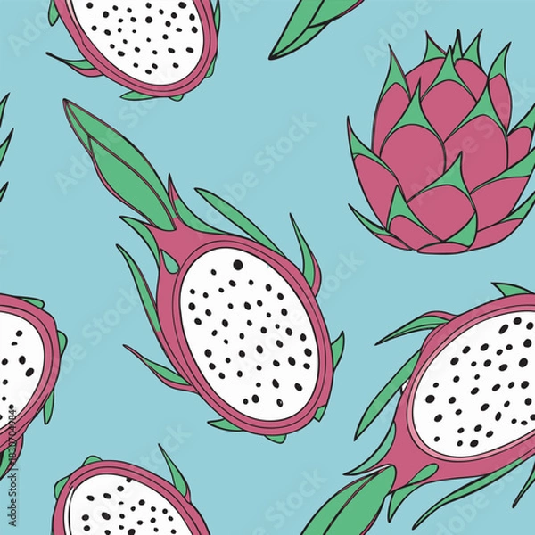 Obraz Mixed flower leaf and fruits pattern