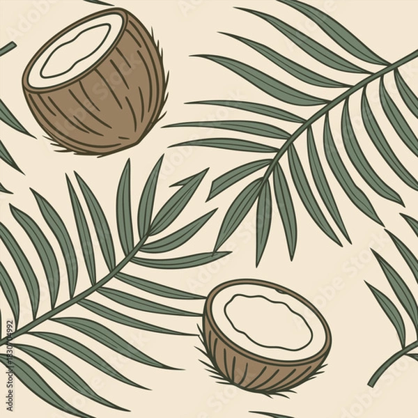 Obraz Mixed flower leaf and fruits pattern