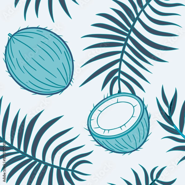 Obraz Mixed flower leaf and fruits pattern