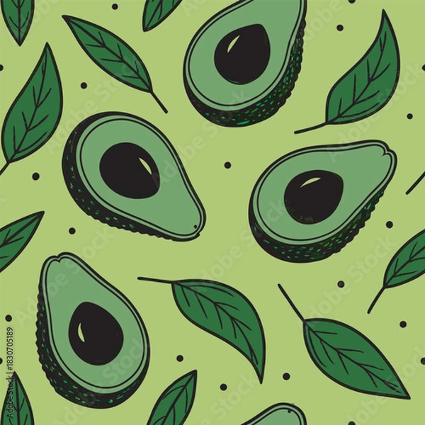 Obraz Mixed flower leaf and fruits pattern