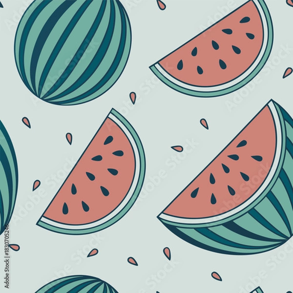 Obraz Mixed flower leaf and fruits pattern