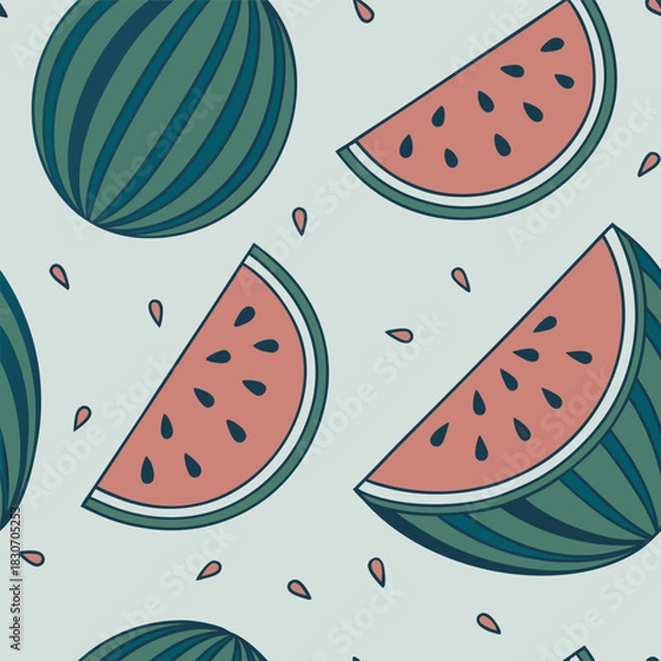 Obraz Mixed flower leaf and fruits pattern