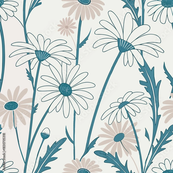 Obraz Mixed flower leaf and fruits pattern