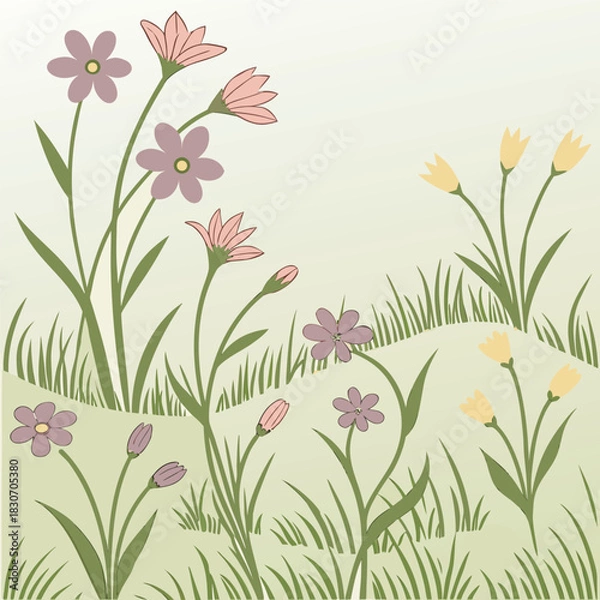 Obraz Mixed flower leaf and fruits pattern