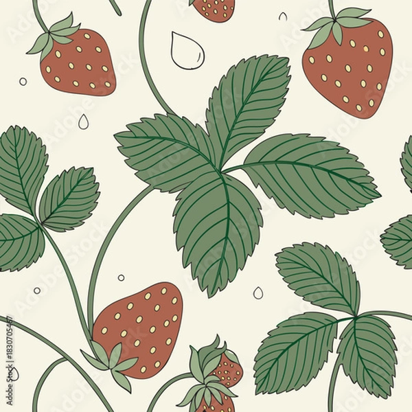 Obraz Mixed flower leaf and fruits pattern