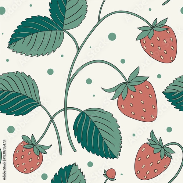 Obraz Mixed flower leaf and fruits pattern