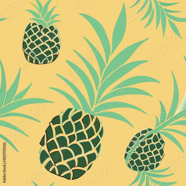 Obraz Mixed flower leaf and fruits pattern