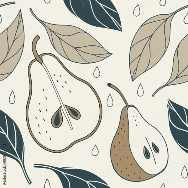 Obraz Mixed flower leaf and fruits pattern