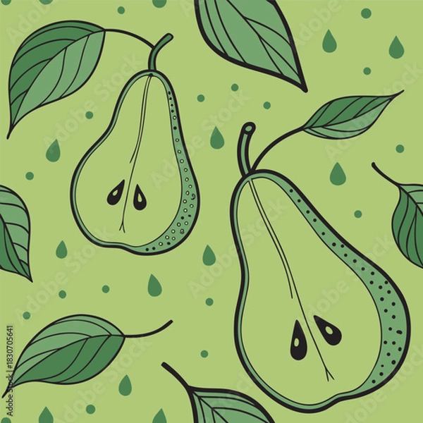 Obraz Mixed flower leaf and fruits pattern