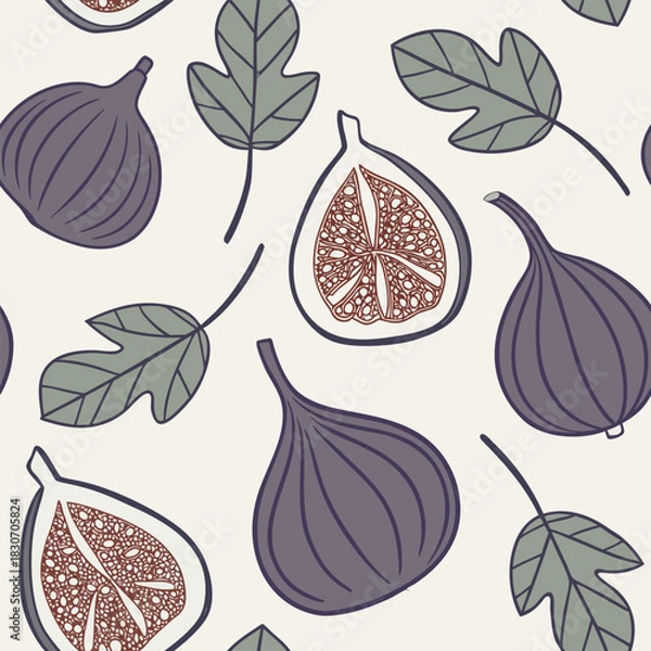Obraz Mixed flower leaf and fruits pattern