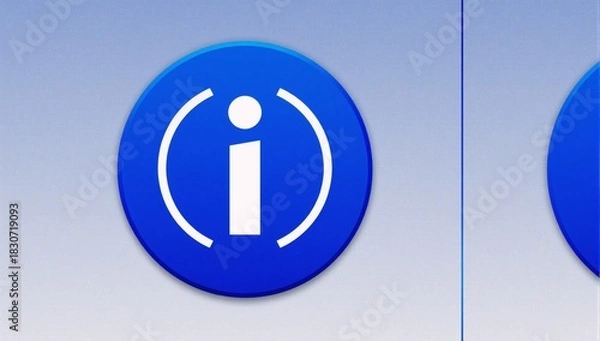 Obraz Help support icon with i symbol in a circle for mobile app interface button logo design