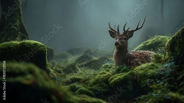 Fototapeta deer in the forest