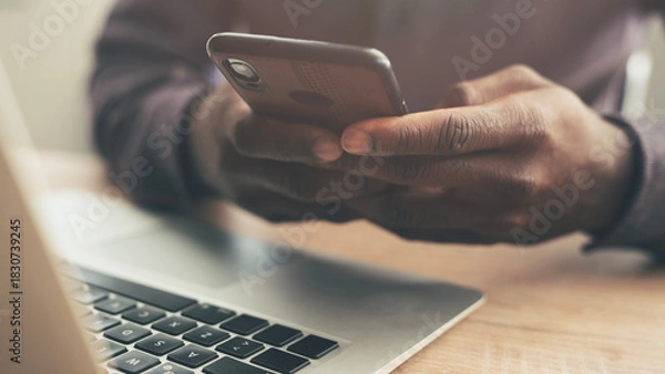 Fototapeta Mobile phone use and correspondence