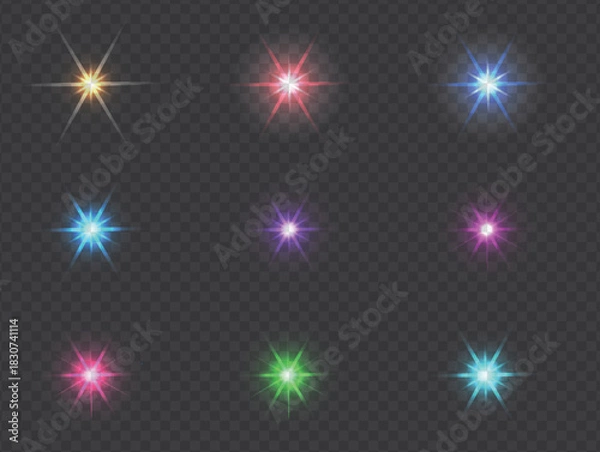Fototapeta Multicolored Glow lights effect laser vector design