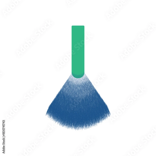 Fototapeta Abstract Cone of Blue Bristles with Green Brush Handle