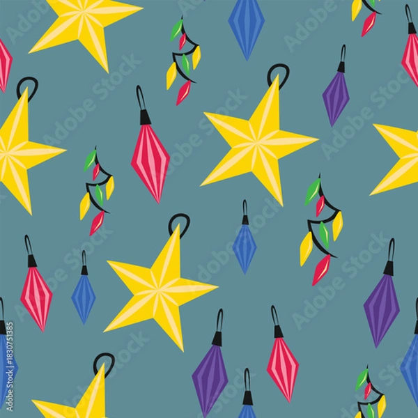 Obraz Christmas Seamless Pattern with Decoration
