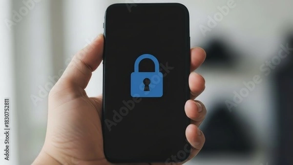 Fototapeta Smartphone security and privacy protection concept