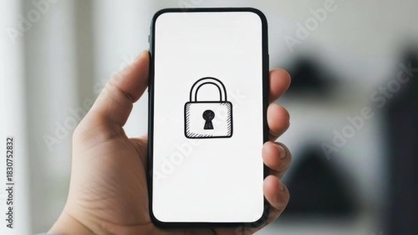 Fototapeta Secure Smartphone Protecting Your Digital Life