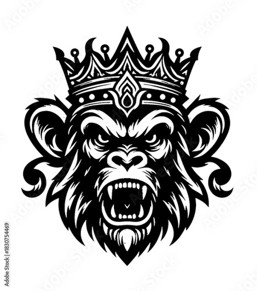 Fototapeta monkey head icon