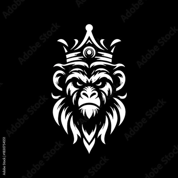 Fototapeta monkey head icon